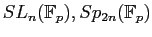 $ SL_n({\Bbb F}_p), Sp_{2n}({\Bbb F}_p)$